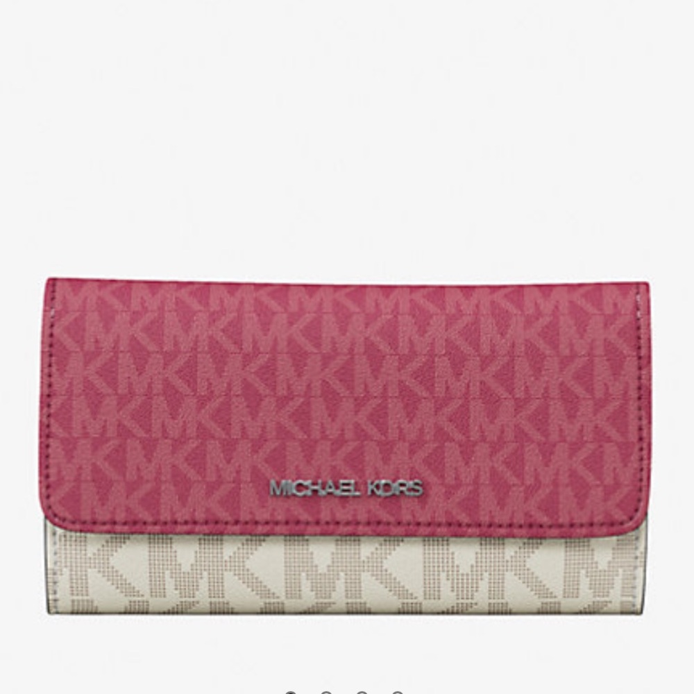 MICHAEL KORS Jet Set Travel Signature Logo Tri-Fold Wallet
DARK RASPBERRY MULTI - Picture 2 of 16